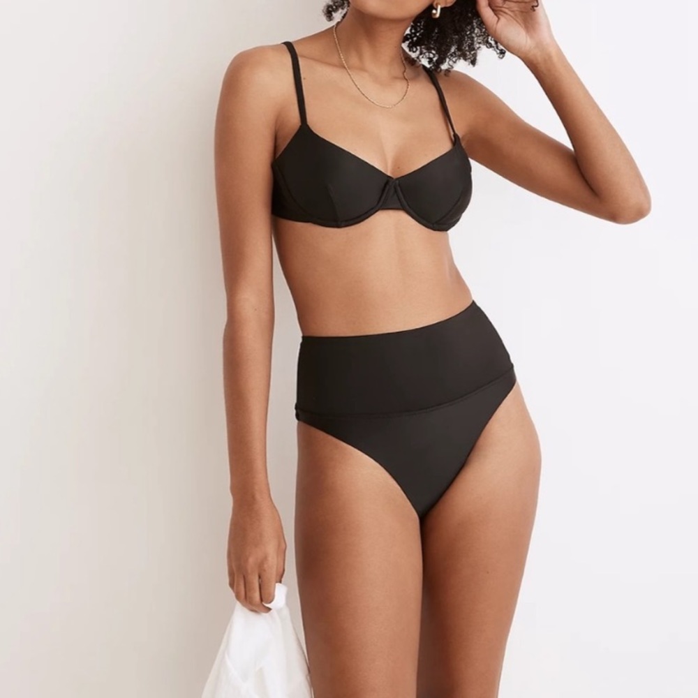 NWT! Madewell Second Wave High-Cut Cheeky Bikini Bottom